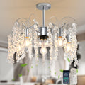 Siittoo 19.69" 7 - Blade Crystal Chandelier Ceiling Fan with Light Kit and Remote Control and APP