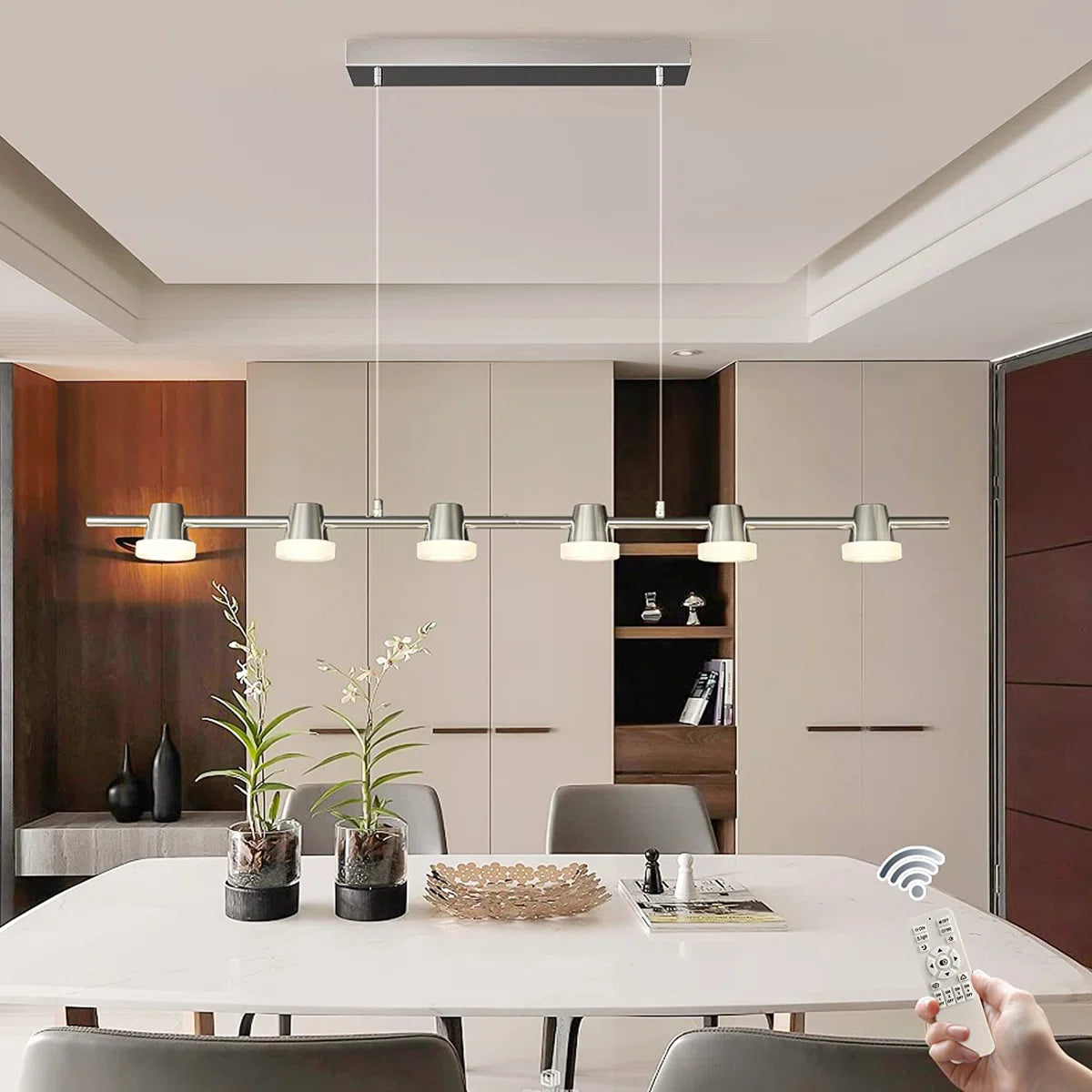 Siittoo 6 - Light Chrome LED Kitchen Island Pendant