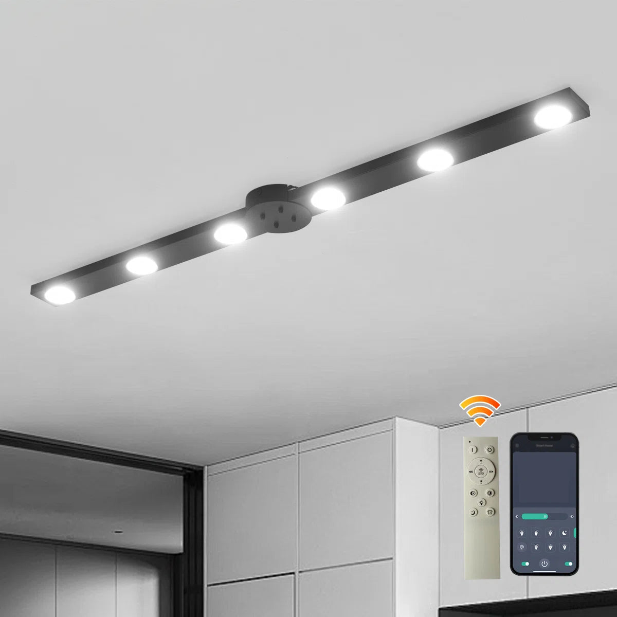 Siittoo 6 - Light 47.24" LED Dimmable Flush Mount