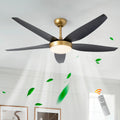 Siittoo 56" 5 - Blade Reversible Ceiling Fan With LED Light and Remote Control