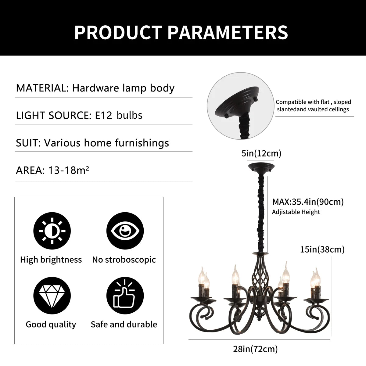 Siittoo 8 - Light Dimmable Empire Chandelier