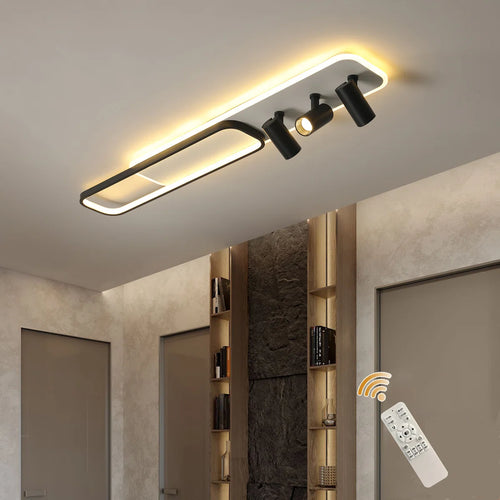 Siittoo  5 - Light 43.3" Dimmable Metal Rectangle LED Flush Mount with Remote