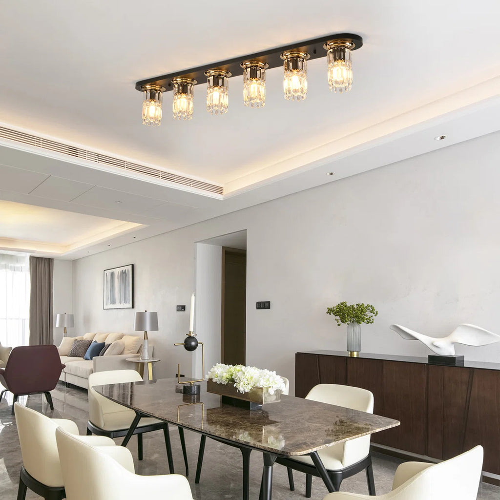 Siittoo 6 - Light 47.24" Crystal Dimmable Flush Mount By House of Hampton®