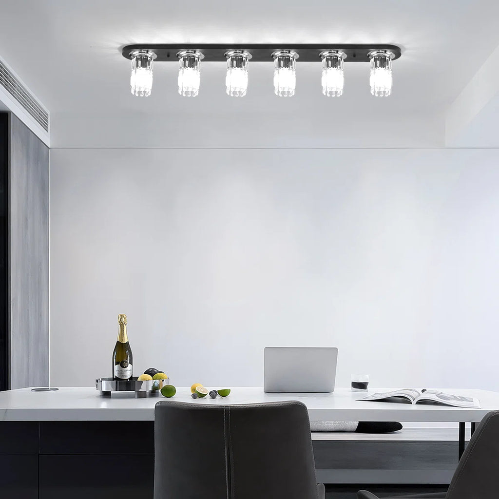 Siittoo 6 - Light 47.24" Crystal Dimmable Flush Mount By House of Hampton®