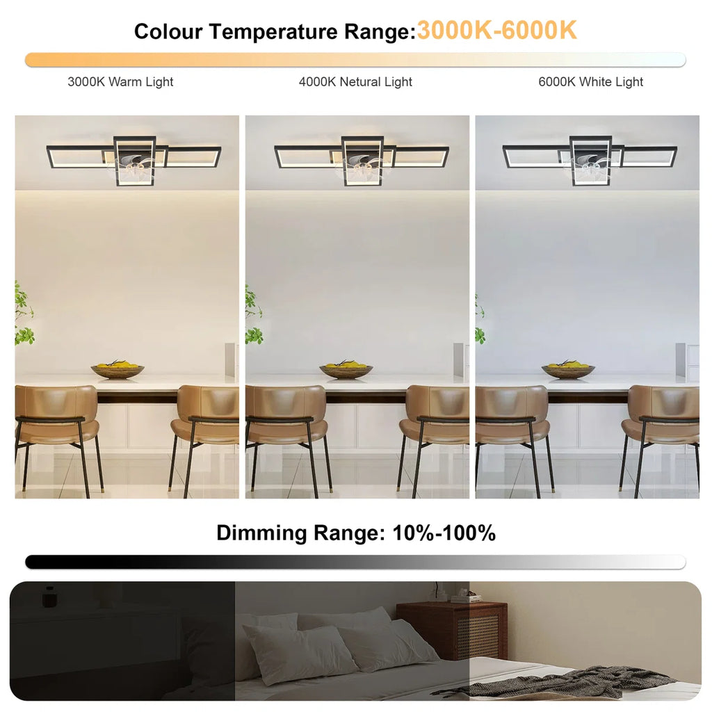 Siittoo 35.43" 7 - Blade Dimmable LED Reversible Ceiling Fan With Light And Remote Control