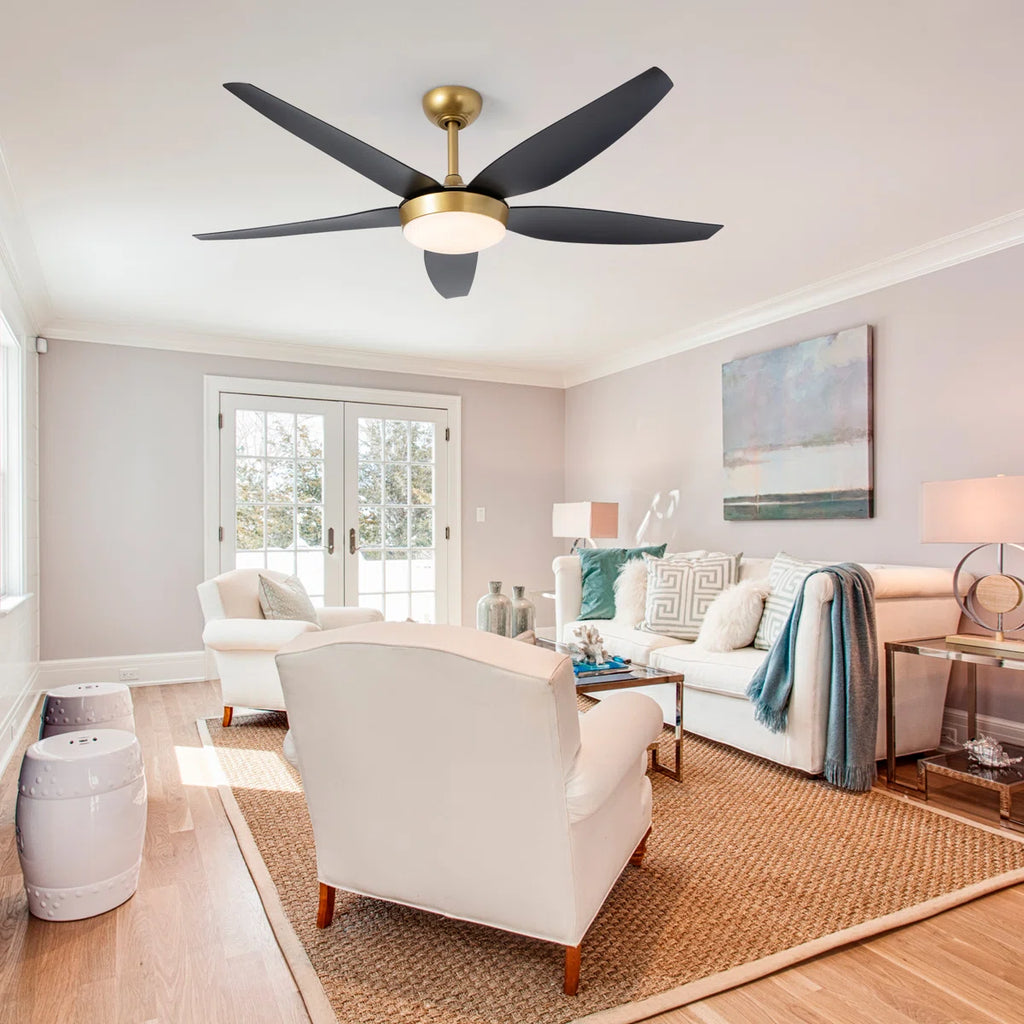 Siittoo 56" 5 - Blade Reversible Ceiling Fan With LED Light and Remote Control