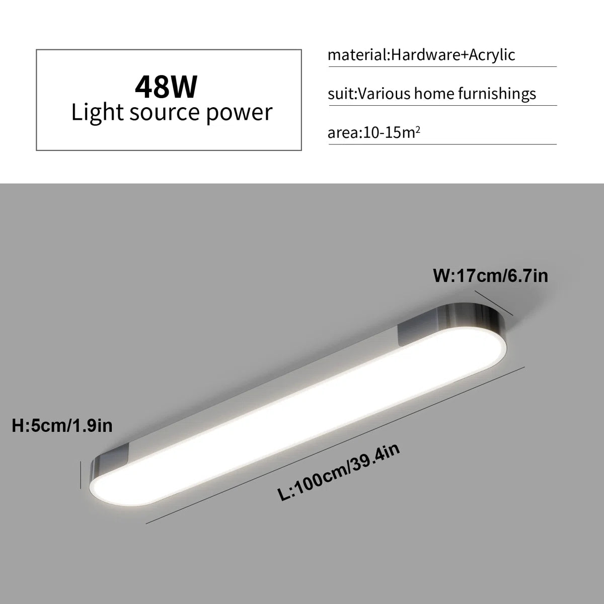 Siittoo 1 - Light 39.4" Rectangle LED Flush Mount