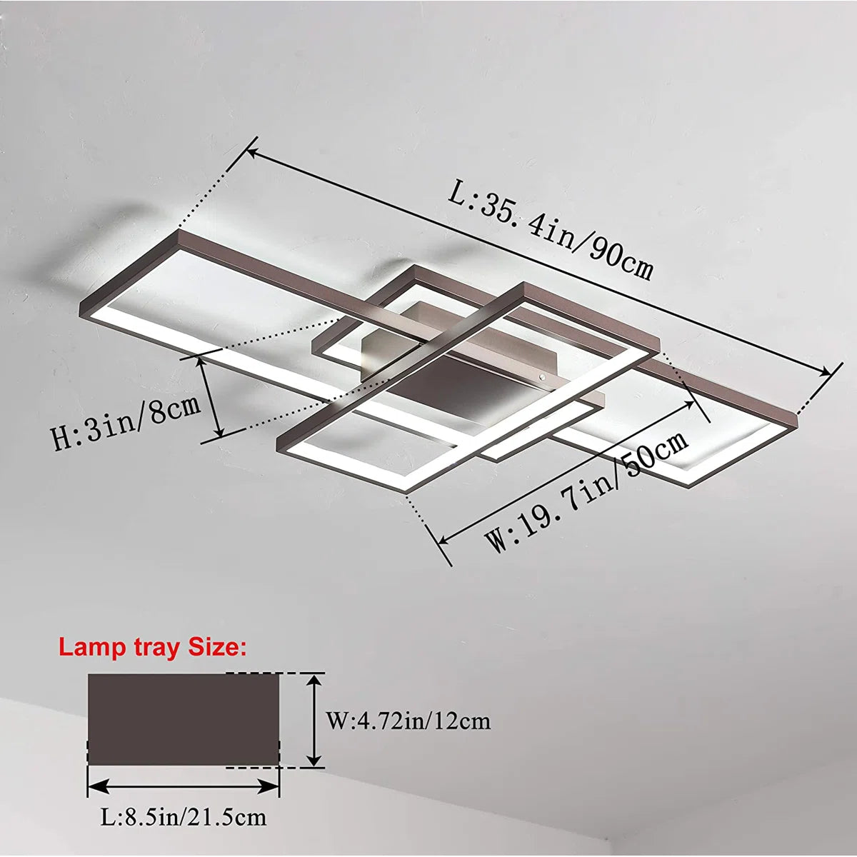 Siittoo  3 - Light 35.4" LED Flush Mount