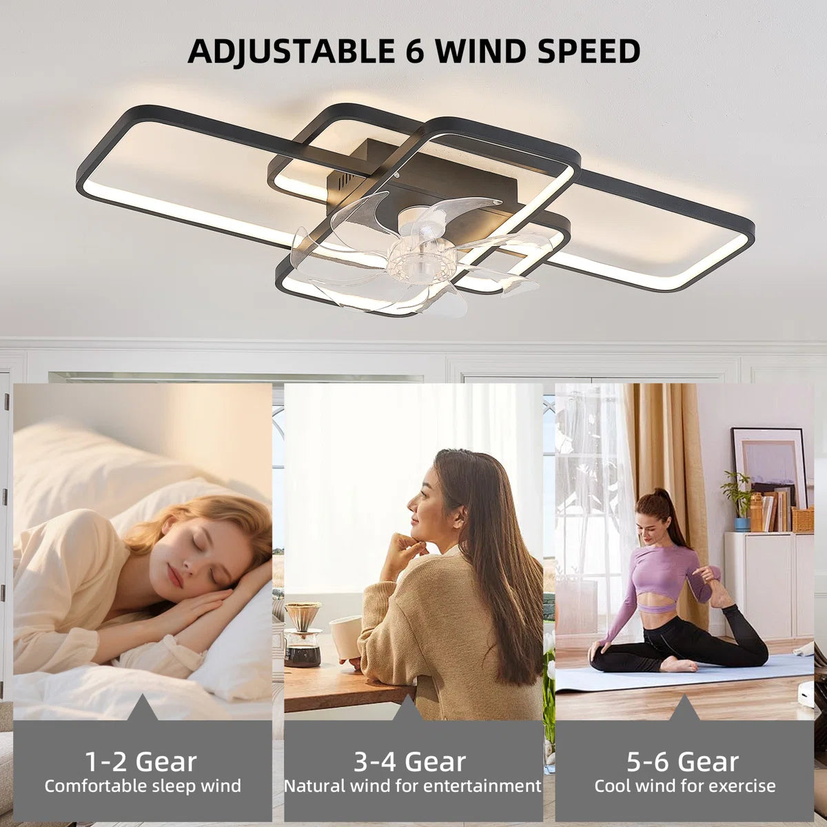 Siittoo 40.5" 7 - Blade Reversible Dimmable LED Flush Mount Ceiling Fan With Remote Control And App