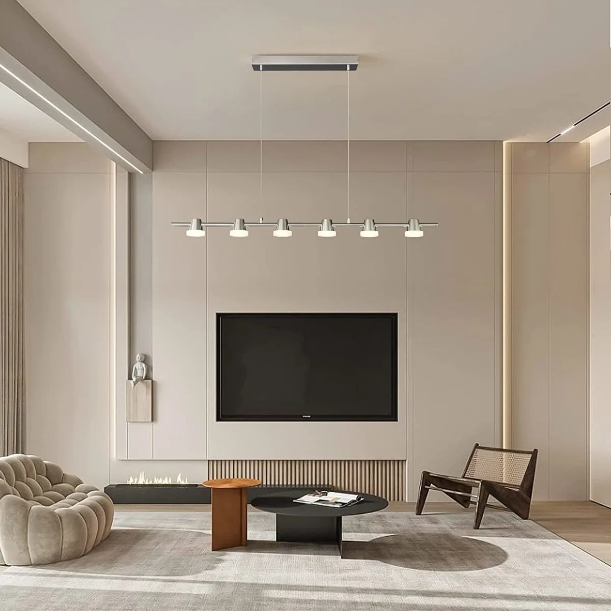 Siittoo 6 - Light Chrome LED Kitchen Island Pendant