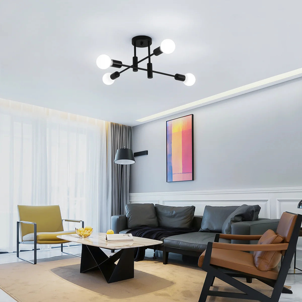 Siittoo  4 - Light Dimmable Sputnik Sphere Chandelier
