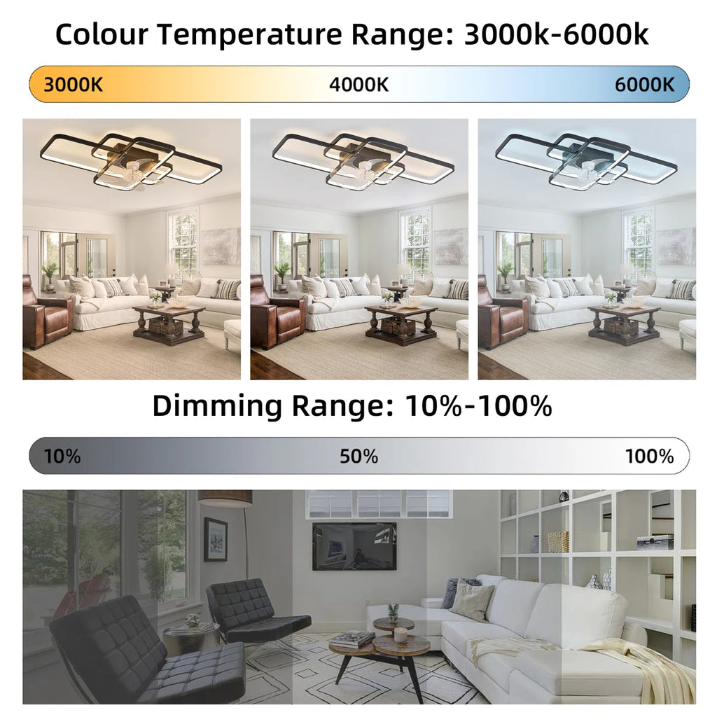 Siittoo 40.5" 7 - Blade Reversible Dimmable LED Flush Mount Ceiling Fan With Remote Control And App