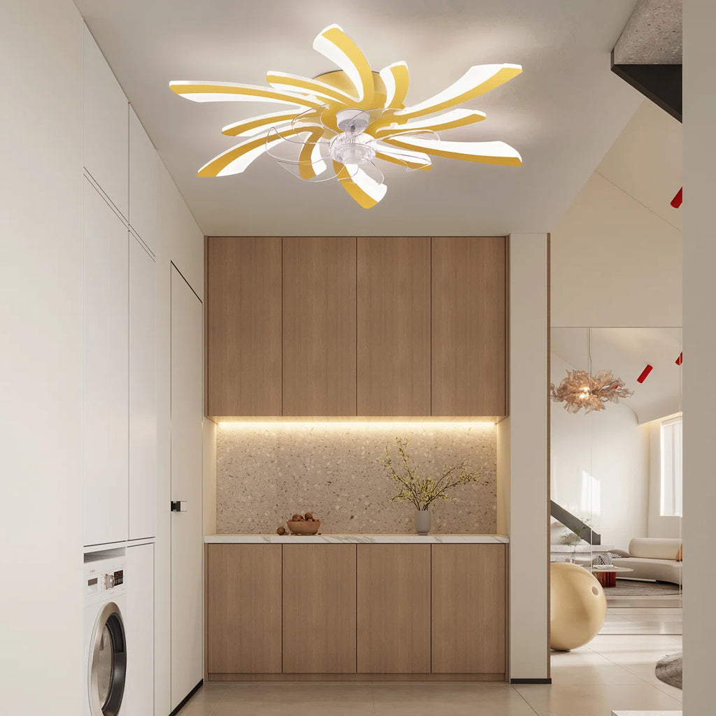 Siittoo  30.71" 7 - Blade Reversible LED Dimmable Ceiling Fan With Light And Remote