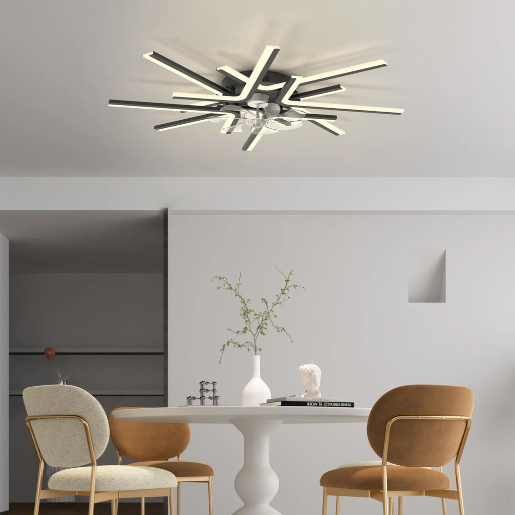 Siittoo 35.43" 7 - Blade Reversible LED Dimmable Ceiling Fan With Light And Remote