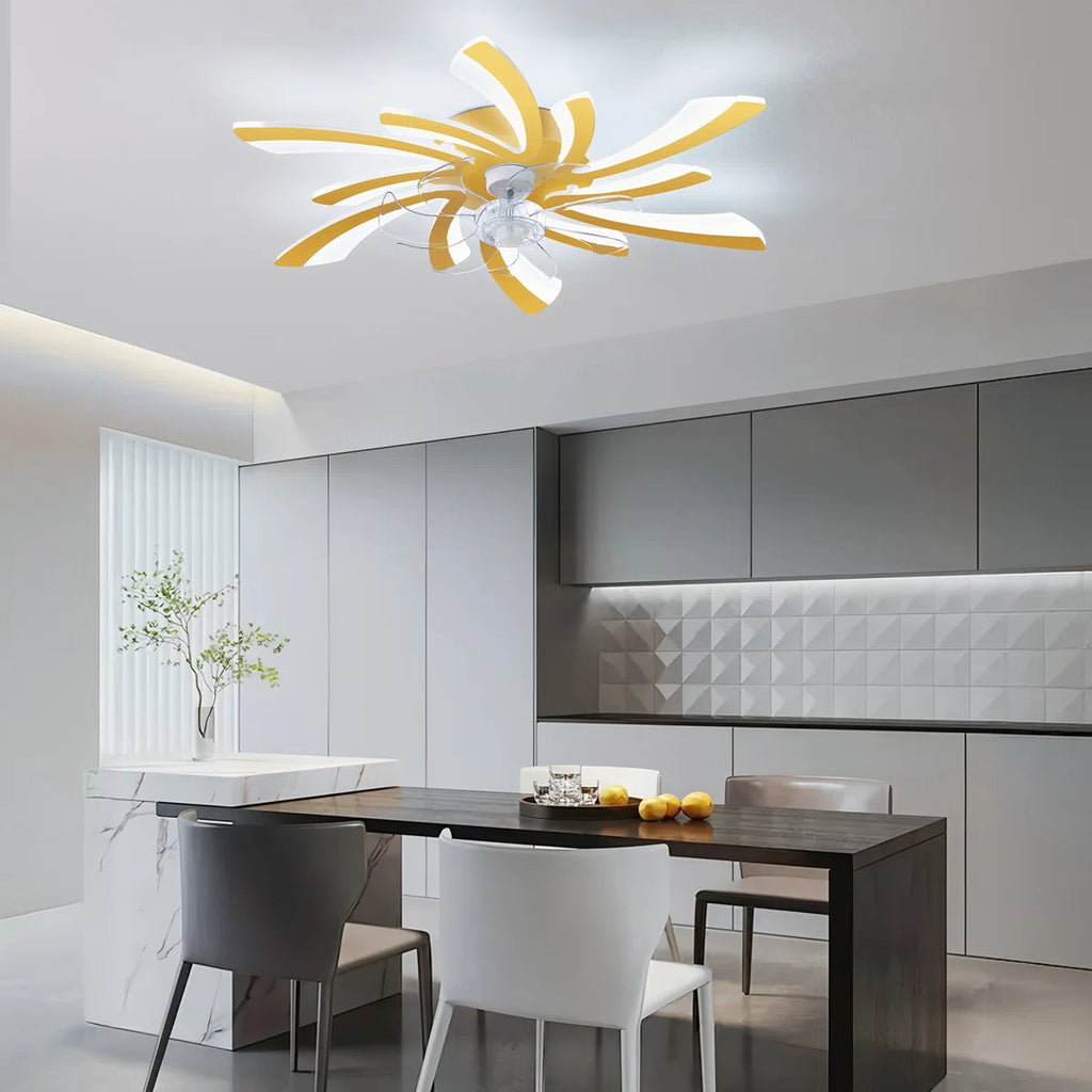 Siittoo  30.71" 7 - Blade Reversible LED Dimmable Ceiling Fan With Light And Remote