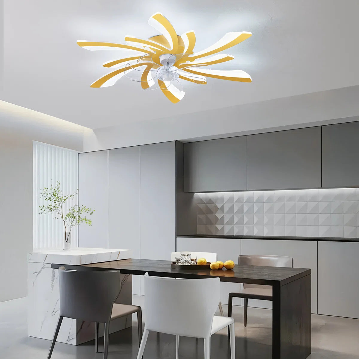 Siittoo  30.71" 7 - Blade Reversible LED Dimmable Ceiling Fan With Light And Remote