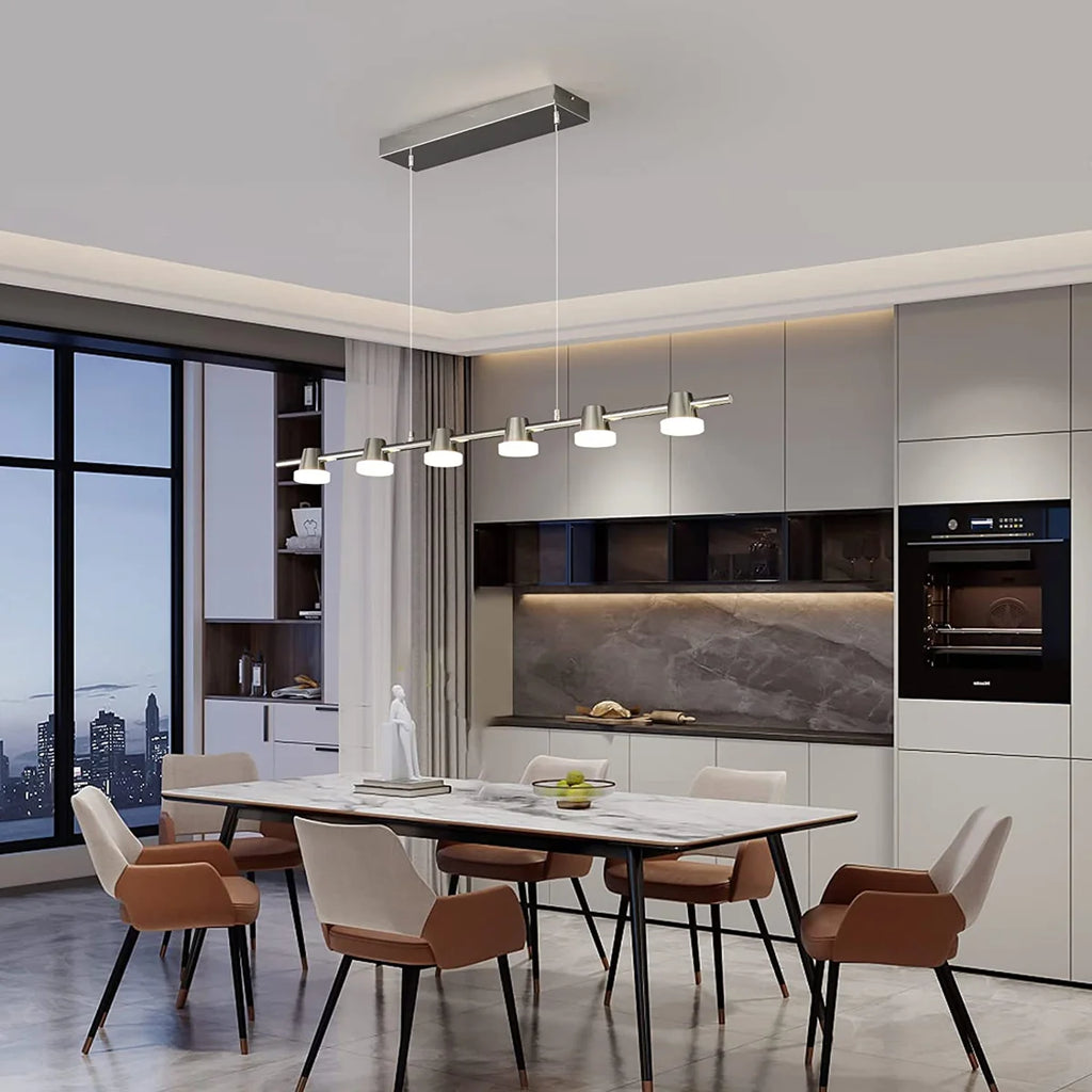 Siittoo 6 - Light Chrome LED Kitchen Island Pendant