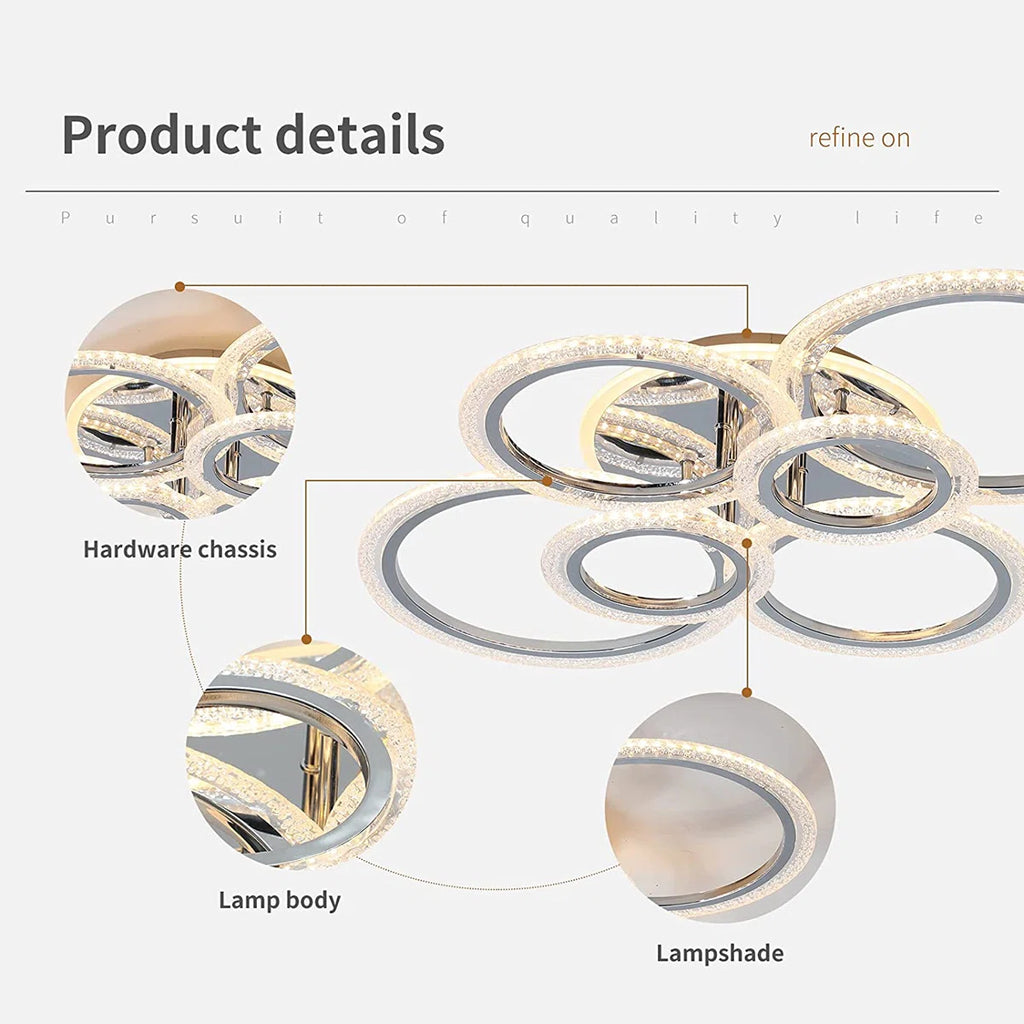 Siittoo  6 - Light 31.5'' Acrylic LED Flush Moun