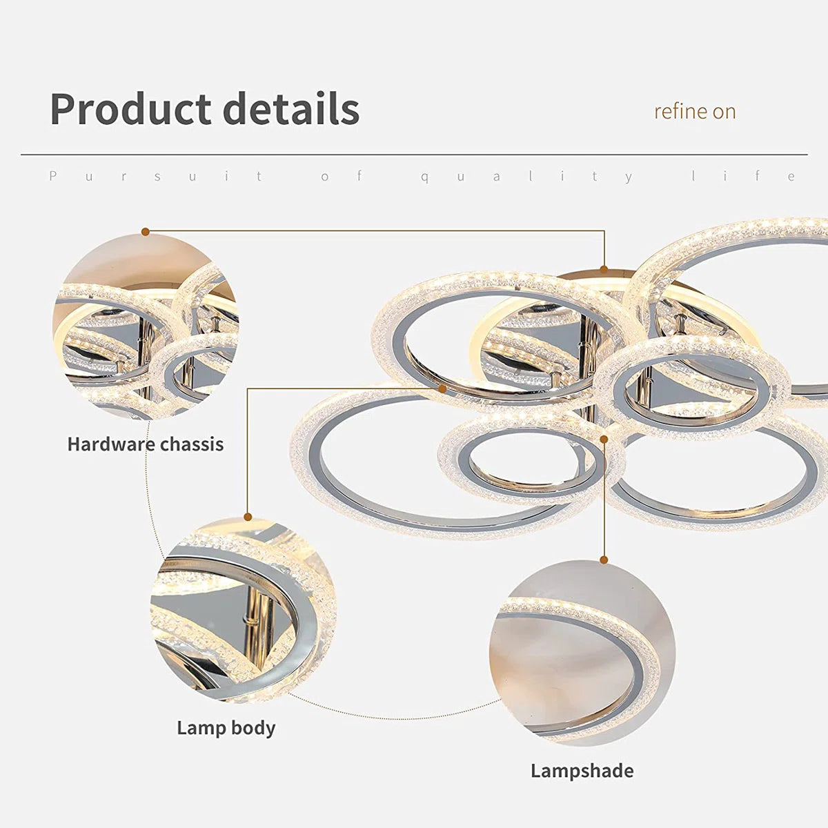 Siittoo  6 - Light 31.5'' Acrylic LED Flush Moun