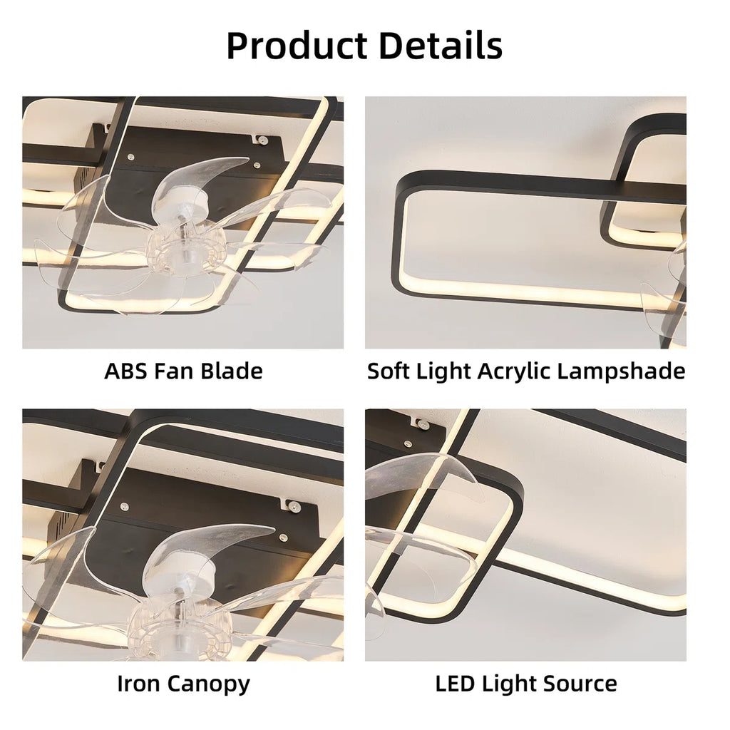 Siittoo 40.5" 7 - Blade Reversible Dimmable LED Flush Mount Ceiling Fan With Remote Control And App