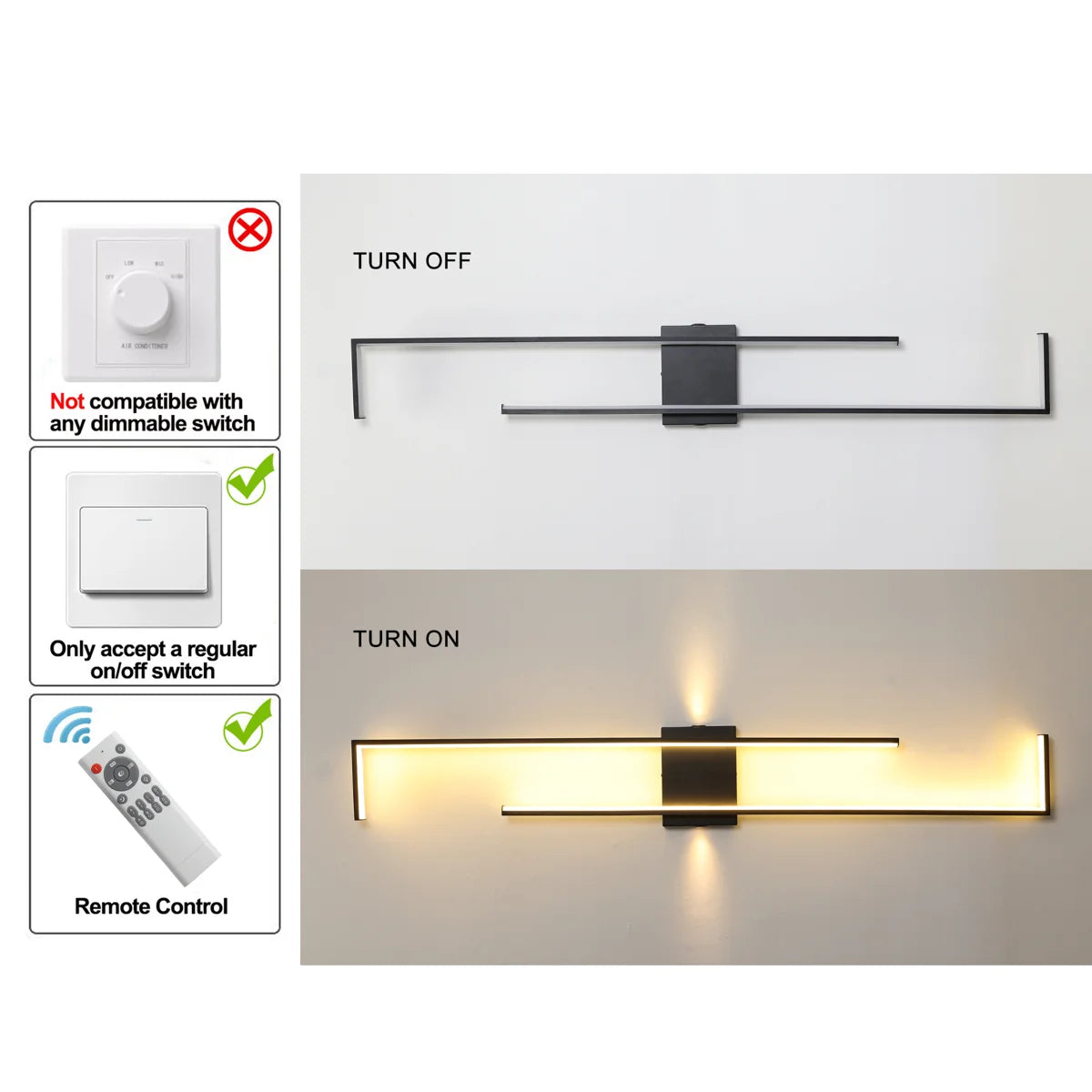 Siittoo  55.12" Aluminum LED Flush Mounted Sconce