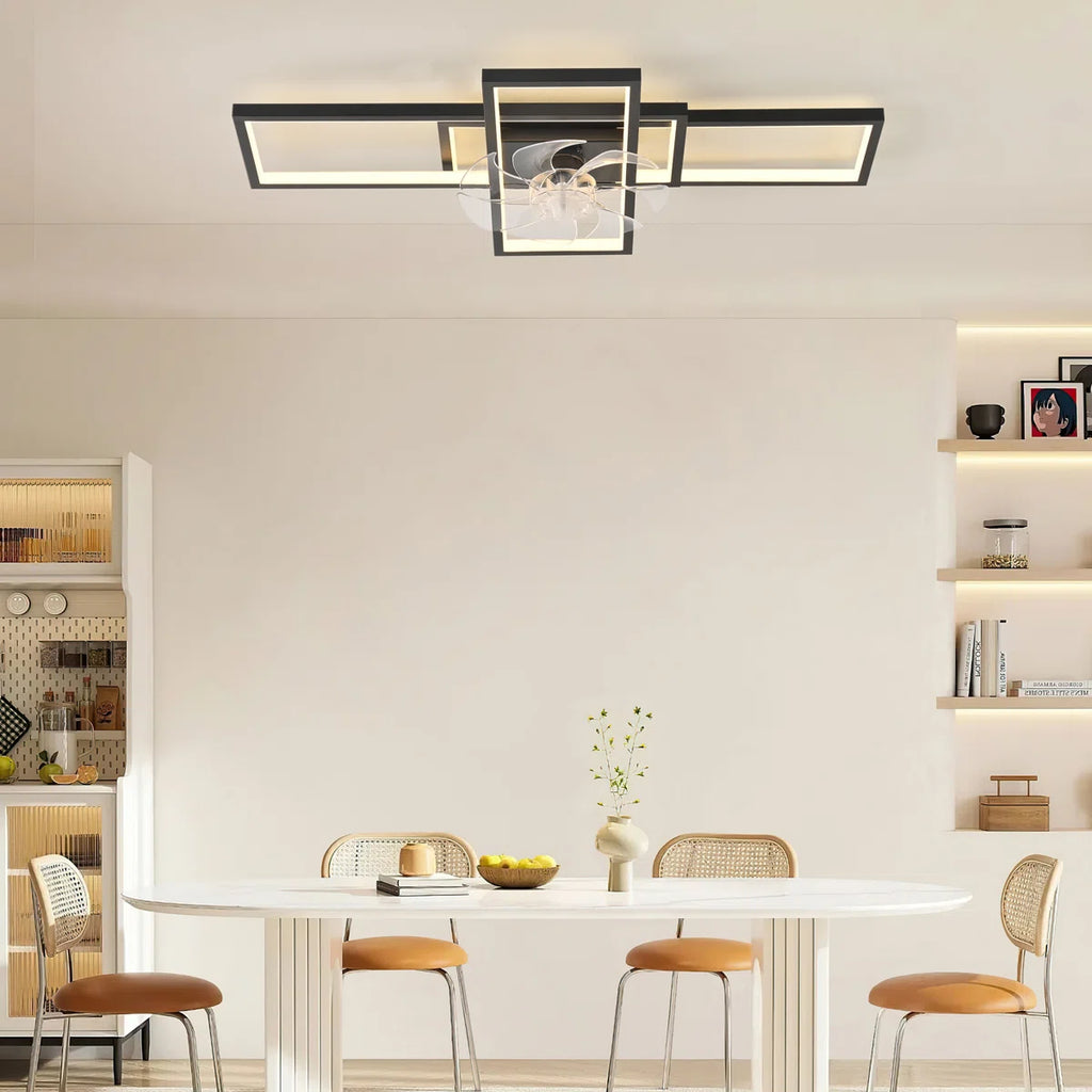 Siittoo 35.43" 7 - Blade Dimmable LED Reversible Ceiling Fan With Light And Remote Control
