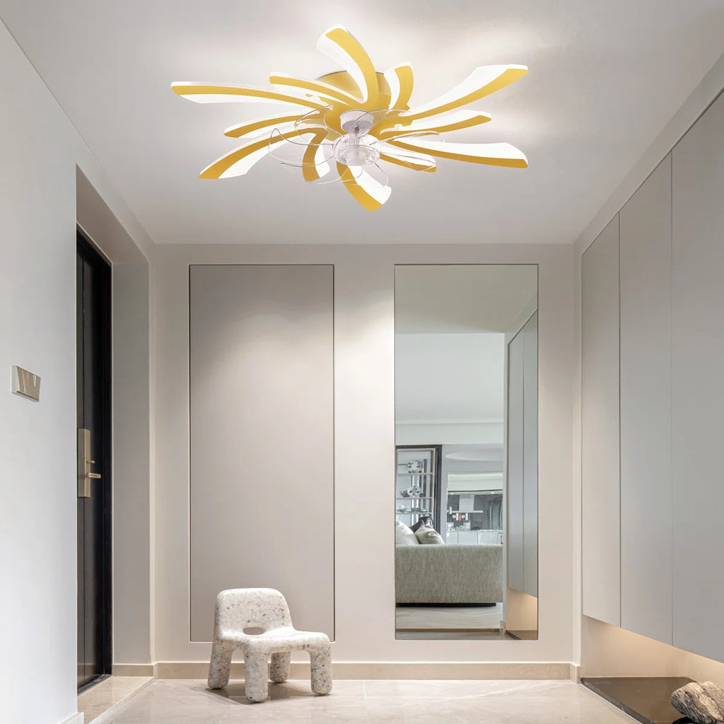 Siittoo  30.71" 7 - Blade Reversible LED Dimmable Ceiling Fan With Light And Remote