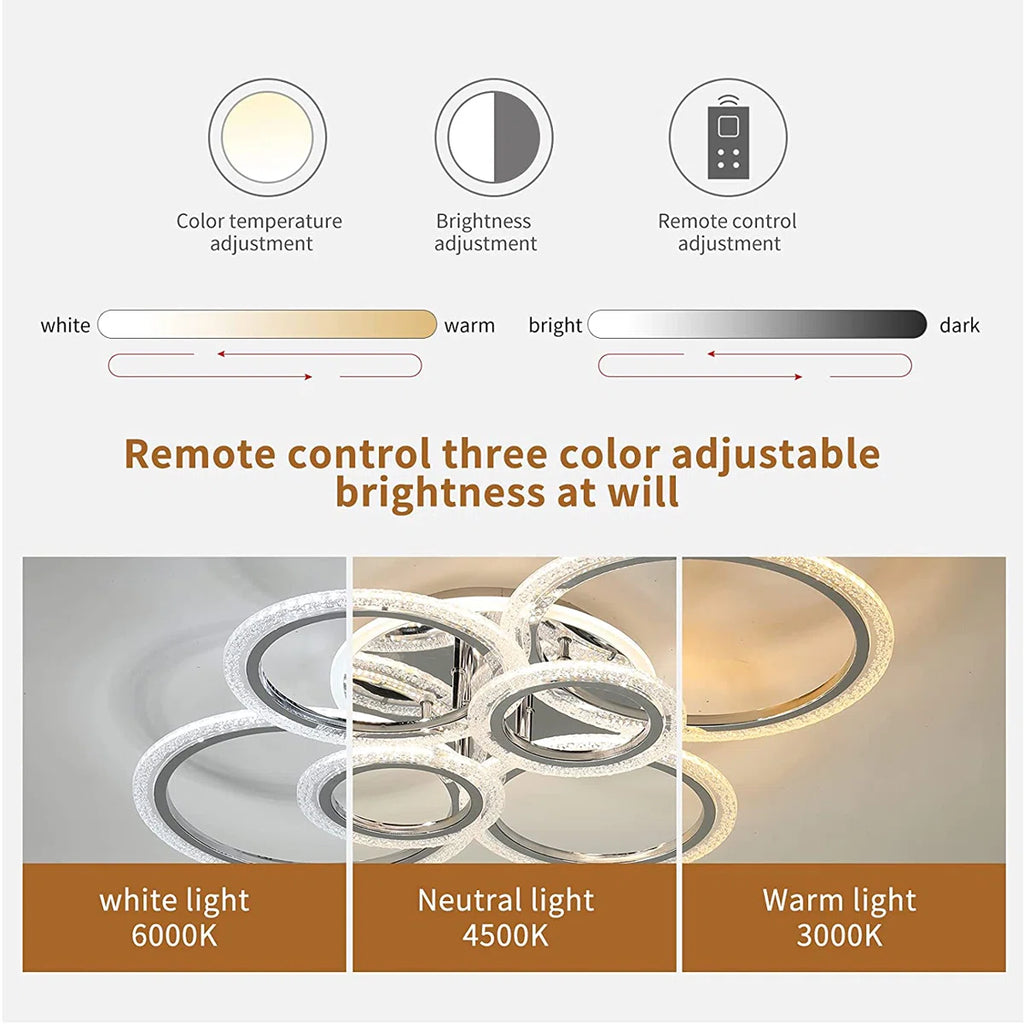 Siittoo  6 - Light 31.5'' Acrylic LED Flush Moun