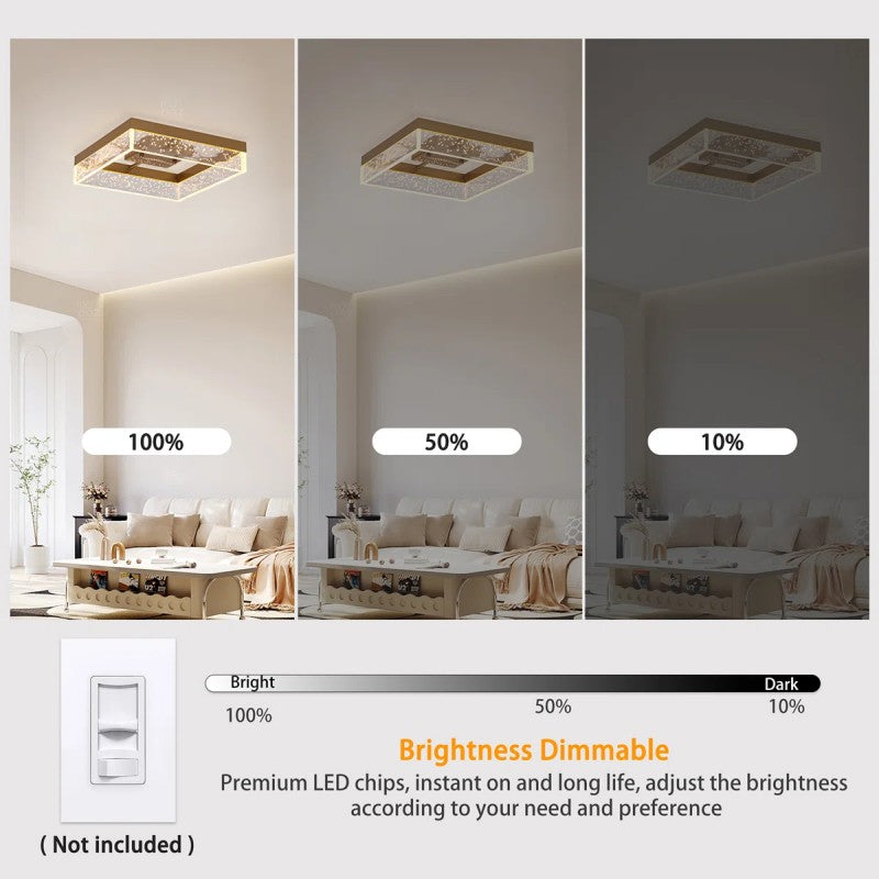 Siittoo 11.81" Square Dimmable LED Flush Mount