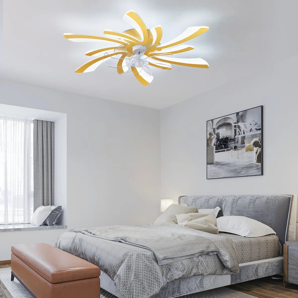Siittoo  30.71" 7 - Blade Reversible LED Dimmable Ceiling Fan With Light And Remote
