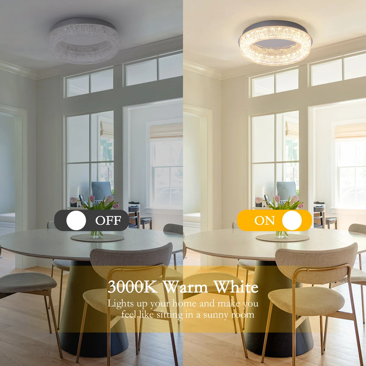 Siittoo 12.20" LED Dimmable Flush Mount