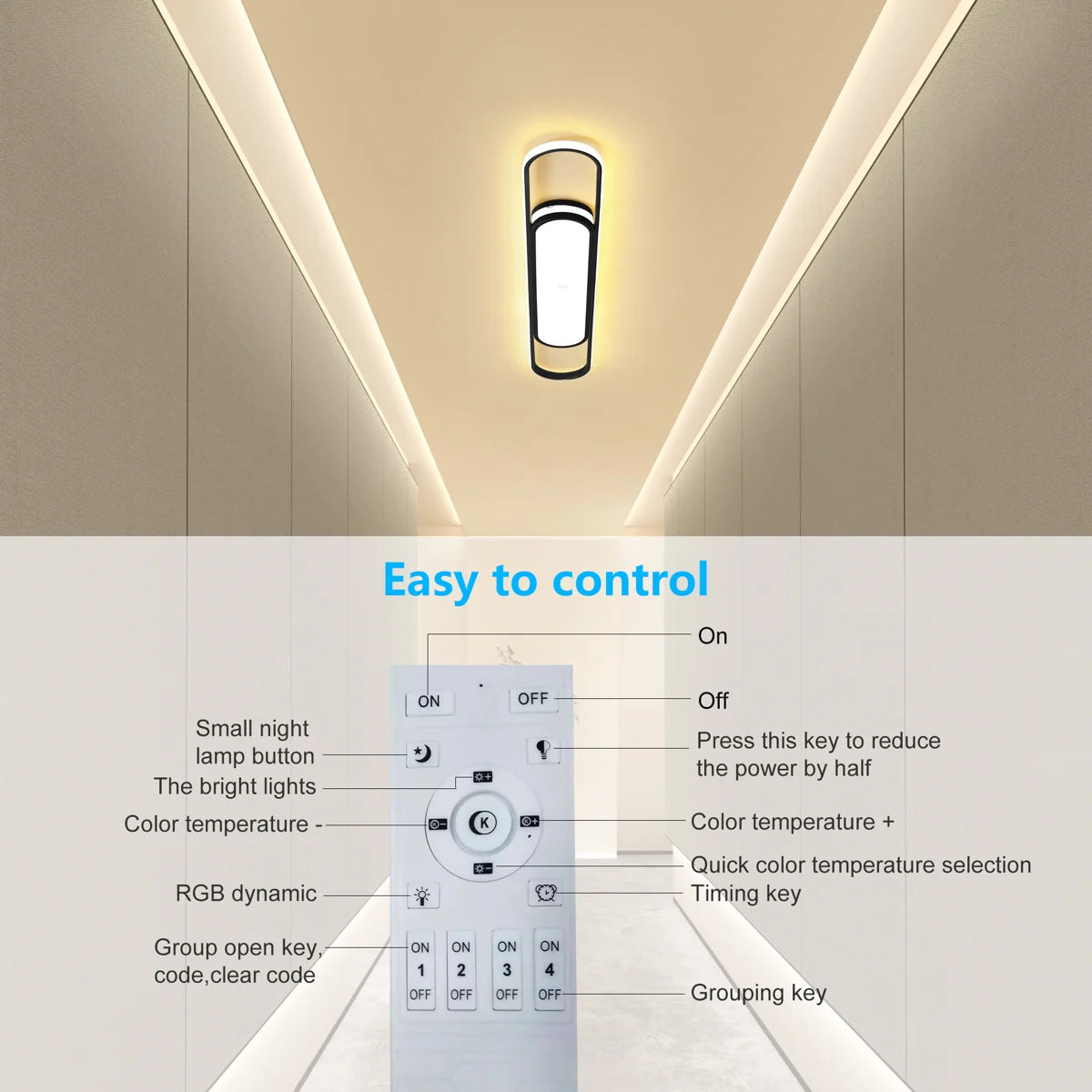 Siittoo  1 - Light 55.1" LED Flush Mount